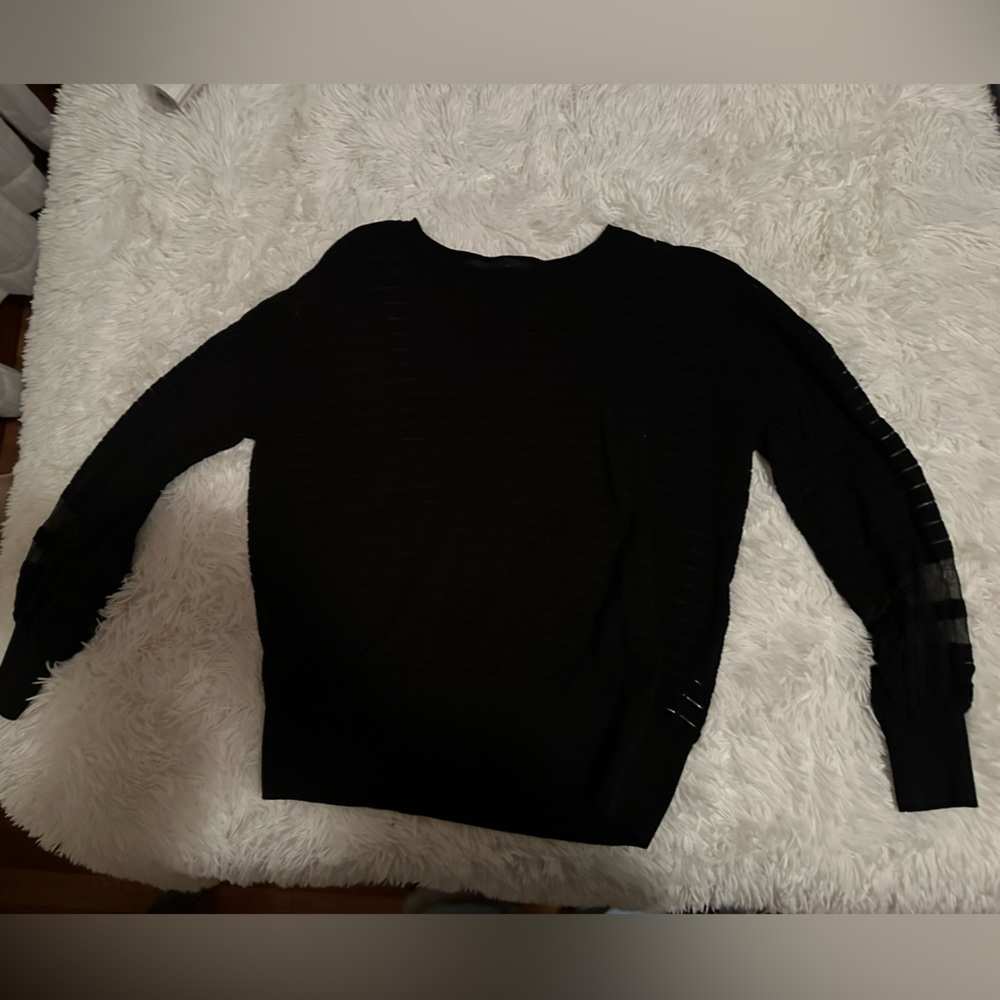 Black semi sheer French Connection top
